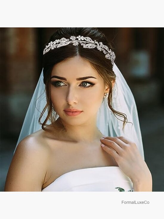 Crystal Flower Leaf Headband Hair Vine for Wedding Prom Bridal Headpiece main image 4